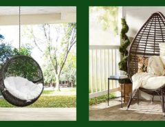 Living Space with an Outdoor Egg Chair Swing