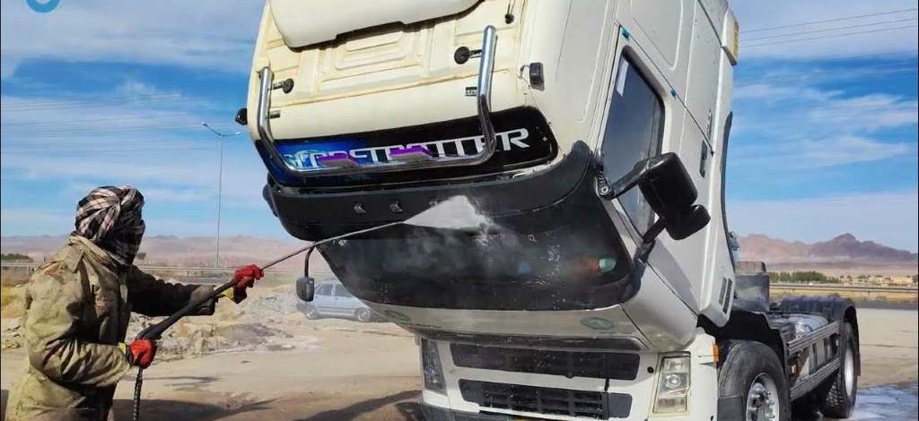 What do they use to wash semi-trucks