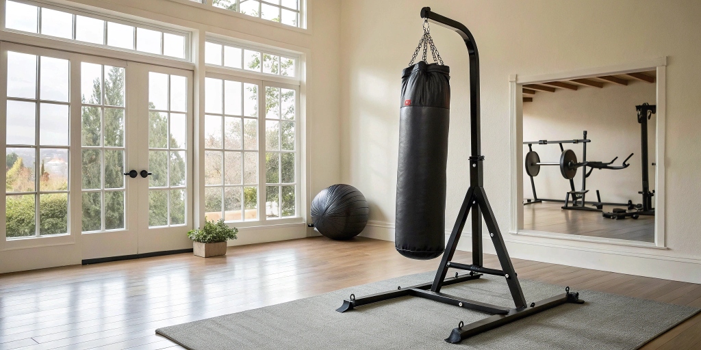 Everlast punch bag with stand designed for the ultimate home gym boxing setup, perfect for workouts, training, and fitness at home.