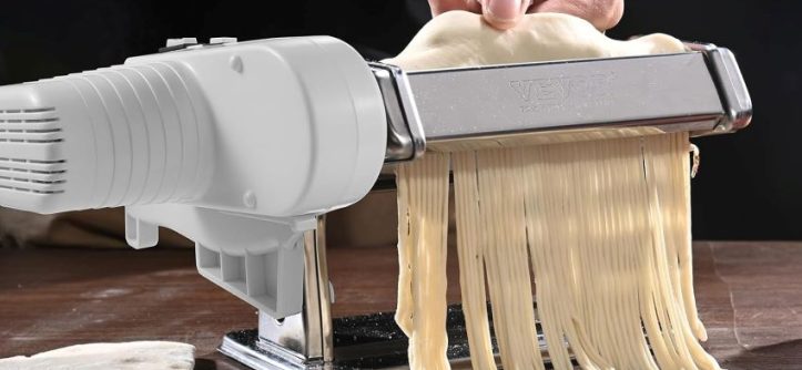 VEVOR electric pasta maker with multiple pasta dies for making 8 pasta shapes at home.