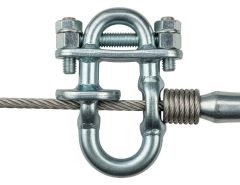 Correctly installed U-bolt cable clamp on wire rope showing saddle on live side and proper orientation for secure rigging