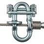 Correctly installed U-bolt cable clamp on wire rope showing saddle on live side and proper orientation for secure rigging