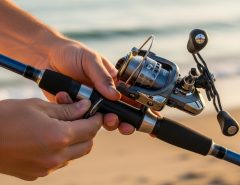 Graphite surf rod used for long distance beach casting