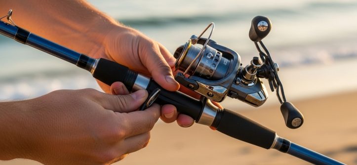 Graphite surf rod used for long distance beach casting