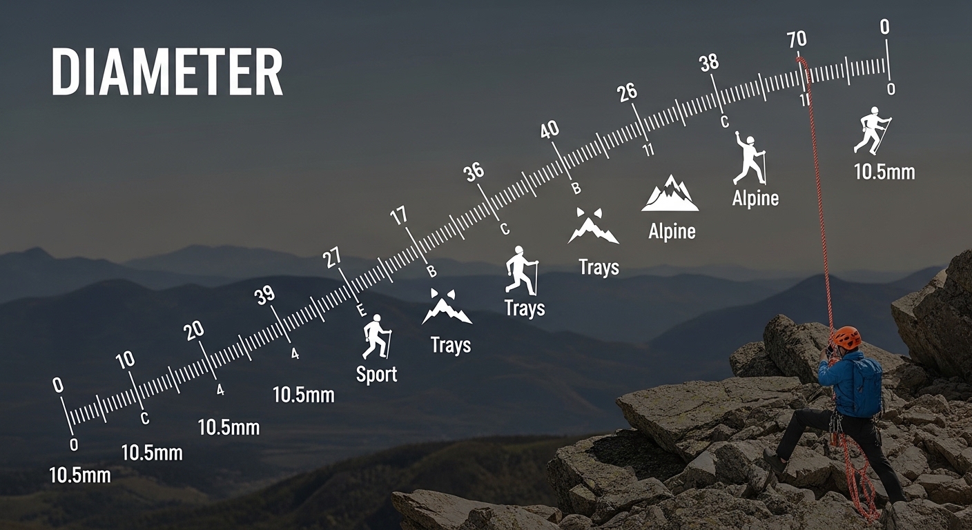 UIAA rope rating label on dynamic climbing rope