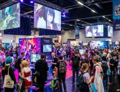Crowds exploring colourful exhibition halls at Zurich Pop Con & Game Show 2026 at Messe Zürich