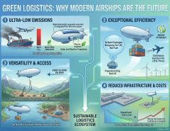Discover how modern airships are revolutionizing green logistics. Explore the eco-friendly benefits, cost efficiency, and future of sustainable cargo transport.