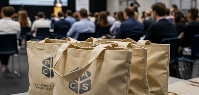Boost your brand at events with custom printed conference bags with logo. High-quality, stylish, and perfect for promos. Shop your branded tote bags now!