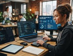 Young entrepreneur developing future-ready digital skills