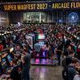 Crowds of gamers enjoying arcade cabinets at Super MAGFest 2027 at Gaylord National Resort, National Harbor Maryland